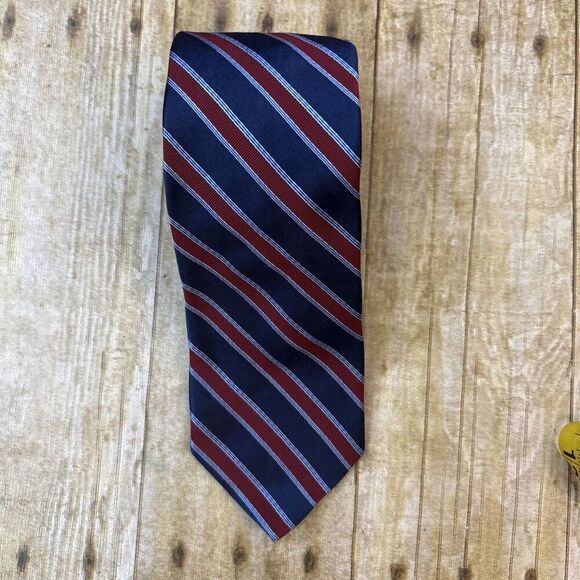 Brooks Brothers Tie Makers Merchants Repp Stripe Tie Regimental Silk - Picture 2 of 6